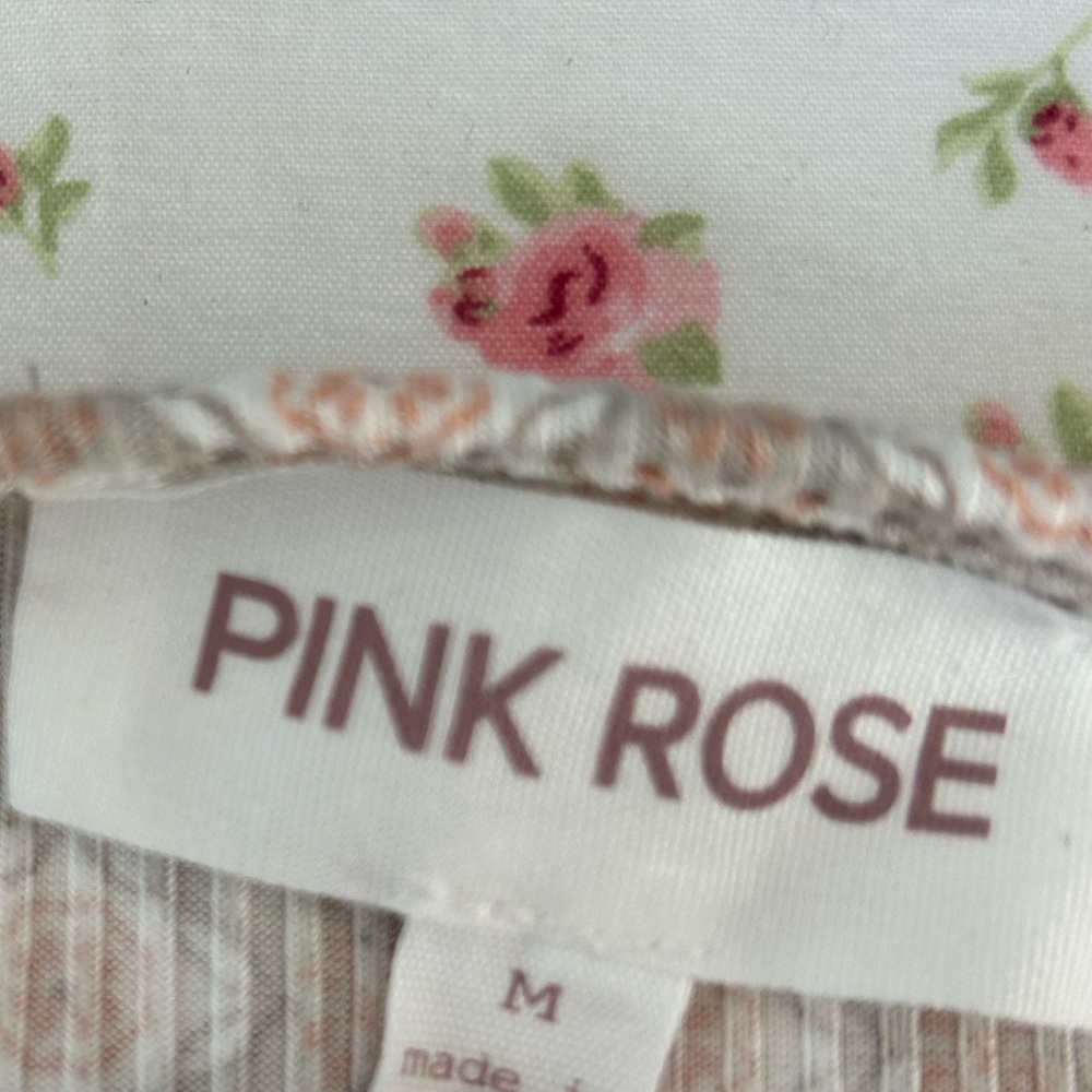 🌲PINK ROSE Chic Patterned Top - Cream🌲 - Picture 2 of 3
